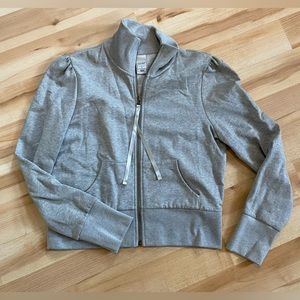 Old Navy Puffy Sleeve Glitter Zip Up Sweatshirt Sweater Sz Large